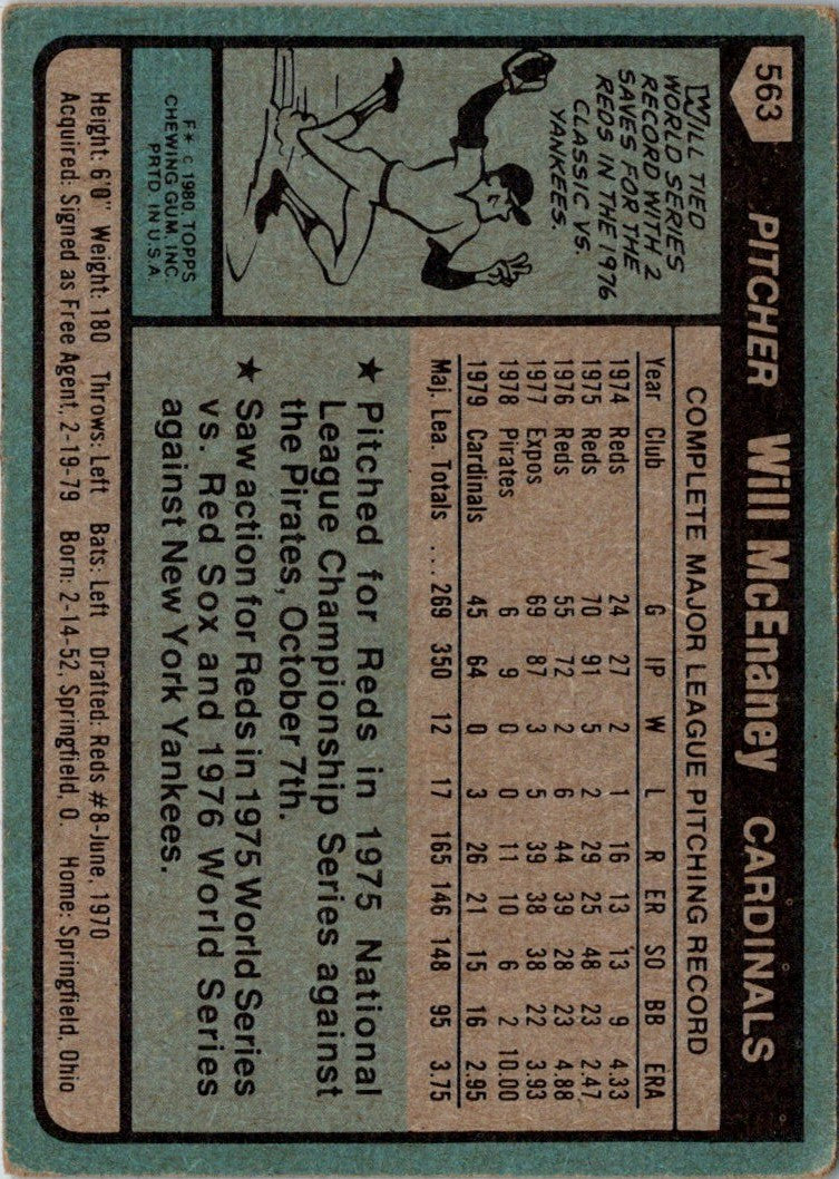 1980 Topps Will McEnaney