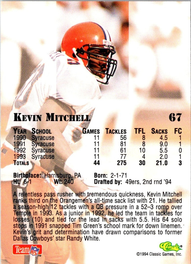 1994 Classic NFL Draft Kevin Mitchell