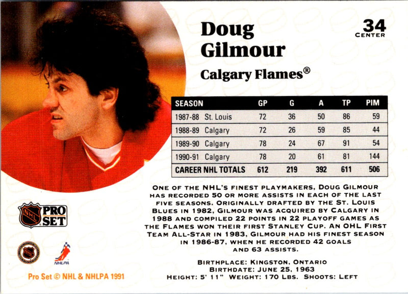 1991 Pro Set Doug Gilmour