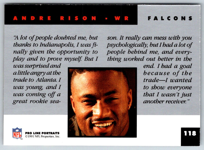 1991 Pro Line Portraits Andre Rison