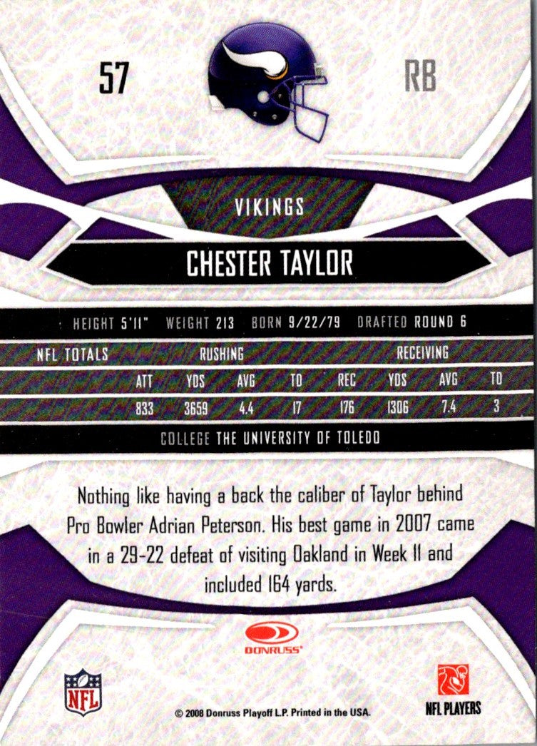 2008 Donruss Gridiron Gear Chester Taylor