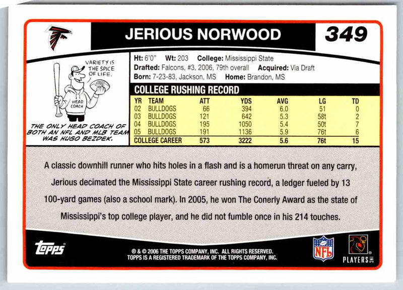 2011 Topps Football Jerious Norwood