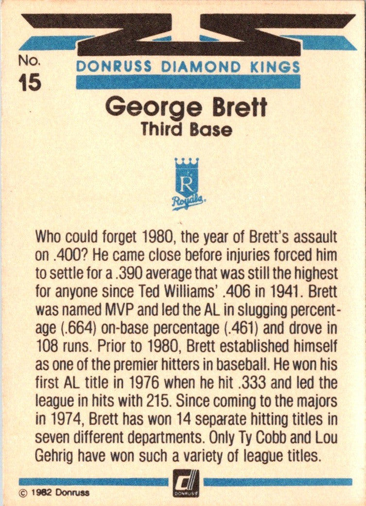 1982 Donruss George Brett