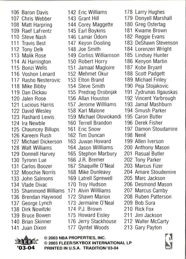2002 Fleer Premium Checklists 116-140 #NNO2