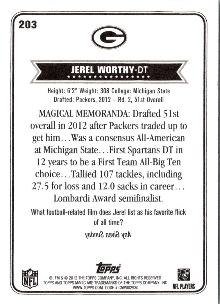 2012 Topps Magic Jerel Worthy