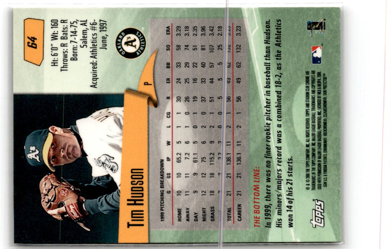 2000 Stadium Club Chrome Tim Hudson