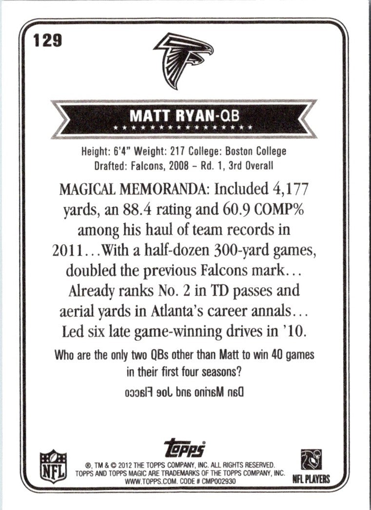 2012 Topps Magic Matt Ryan