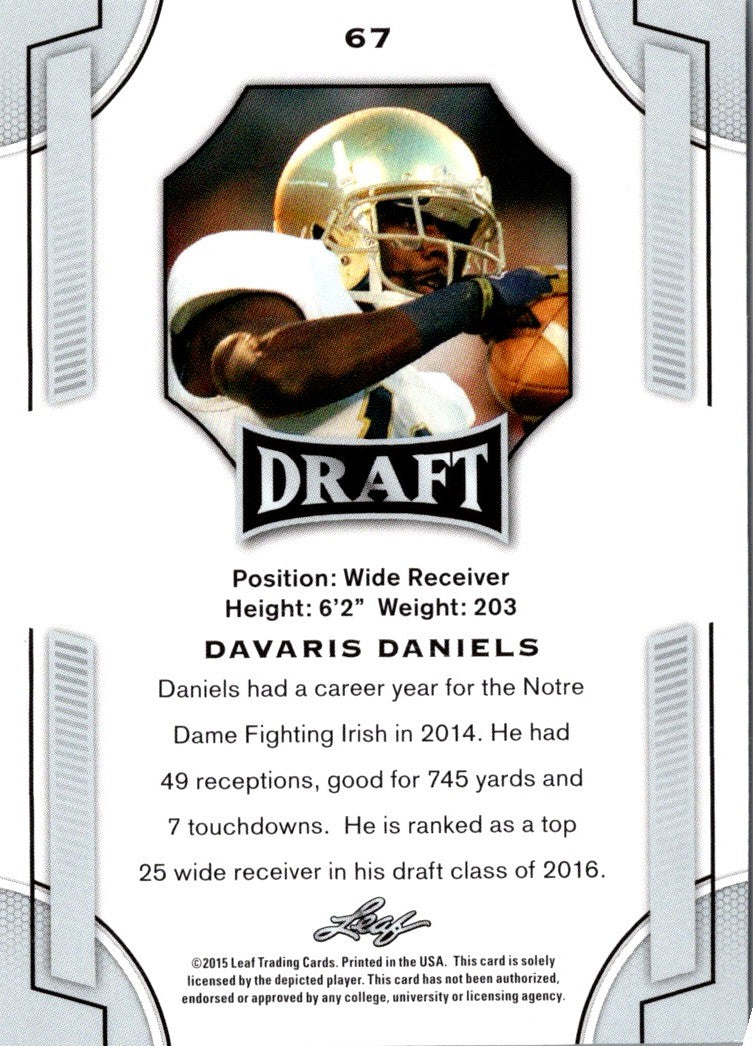 2015 Leaf Draft Davaris Daniels