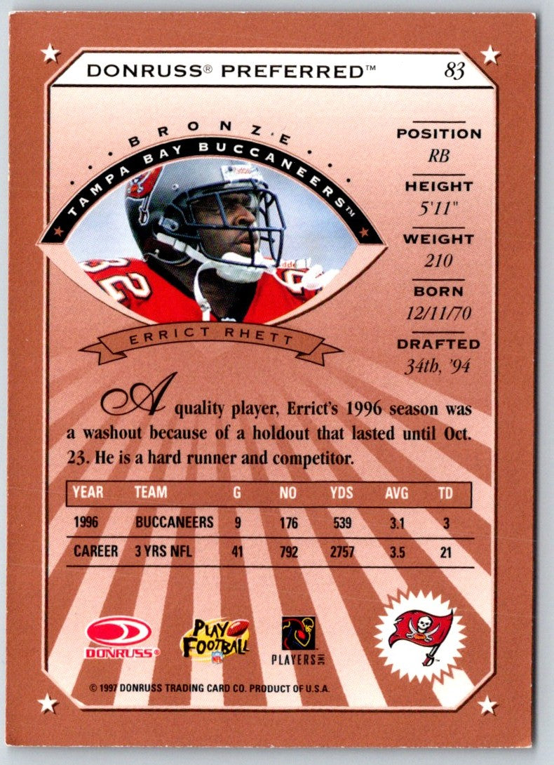 1997 Donruss Preferred Errict Rhett