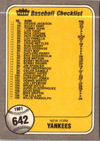 1981 Fleer Checklist: Astros/Yankees #642