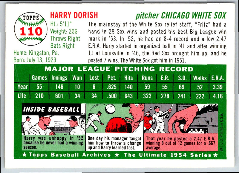 1994 Topps Archives 1954 Gold Harry Dorish