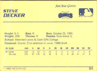 1989 Star Steve Decker #84