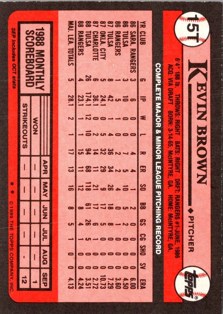 1989 Topps Traded Kevin Brown