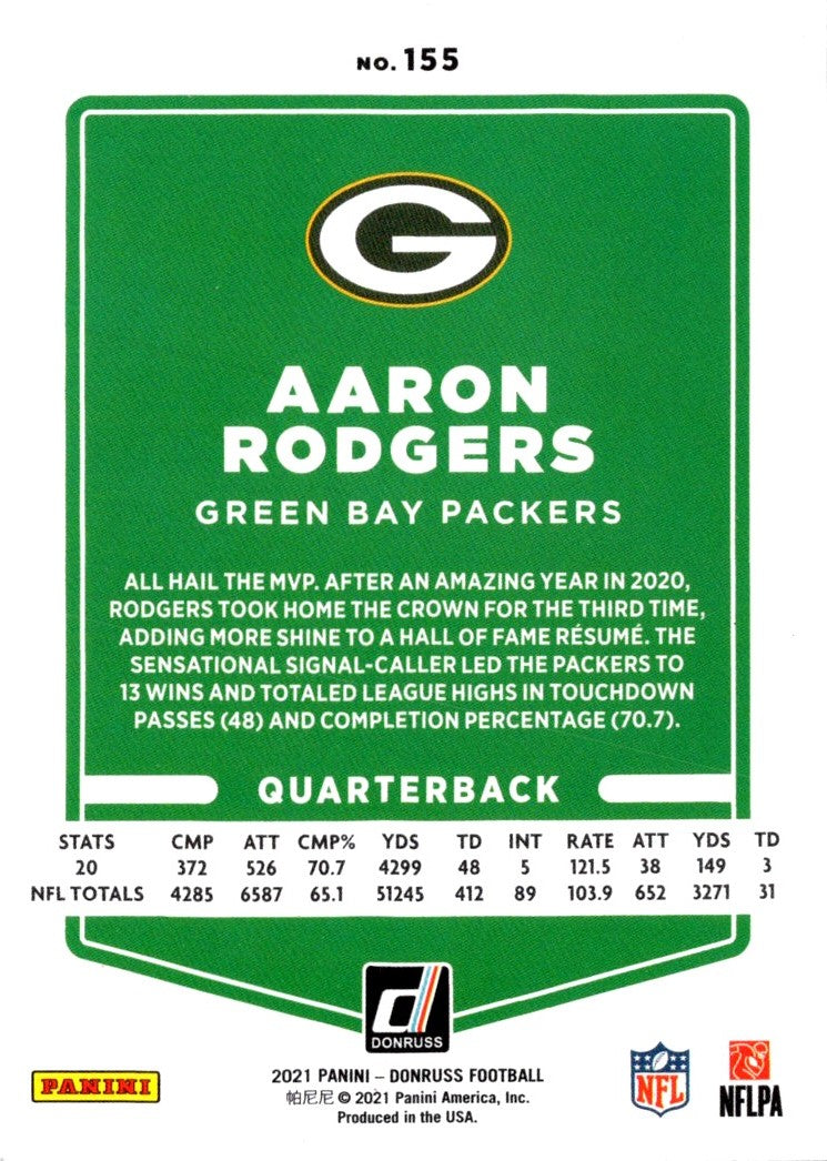 2021 Donruss Aaron Rodgers