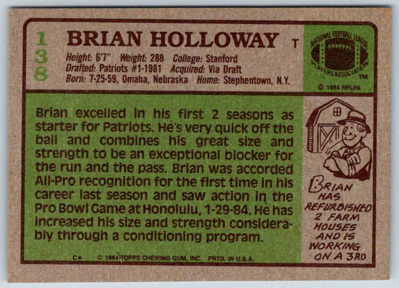 1985 Topps Brian Holloway