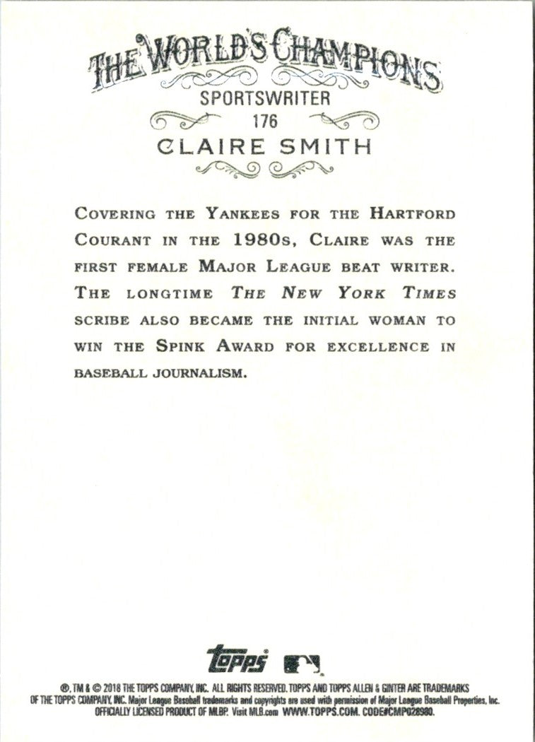 2018 Topps Allen & Ginter Claire Smith