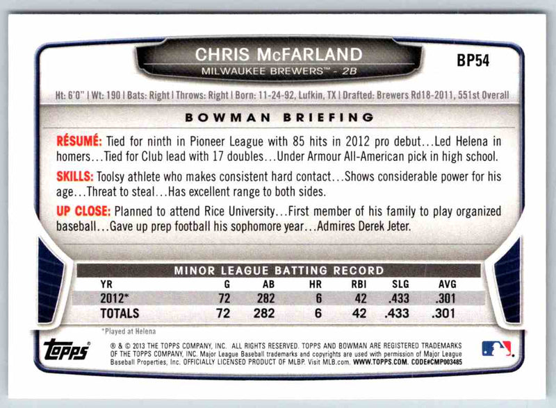 2013 Bowman Chris McFarland