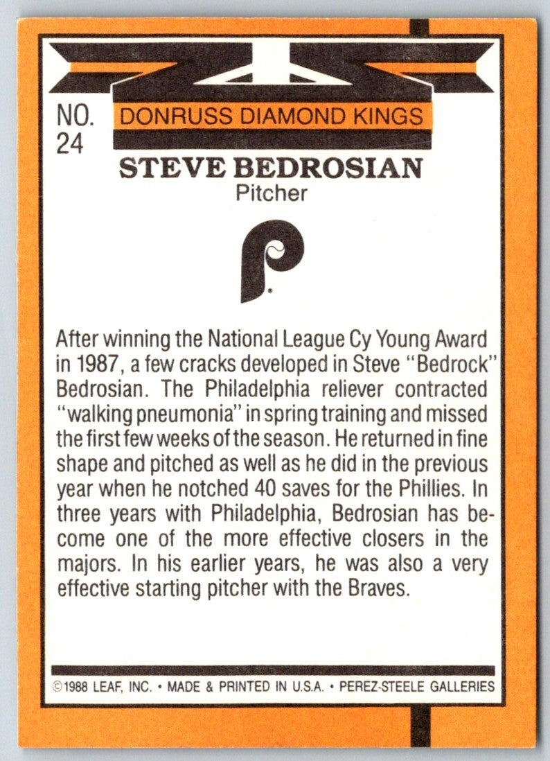 1989 Donruss Diamond King Steve Bedrosian