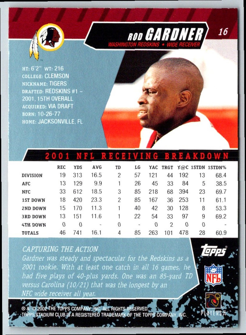 2002 Stadium Club Rod Gardner
