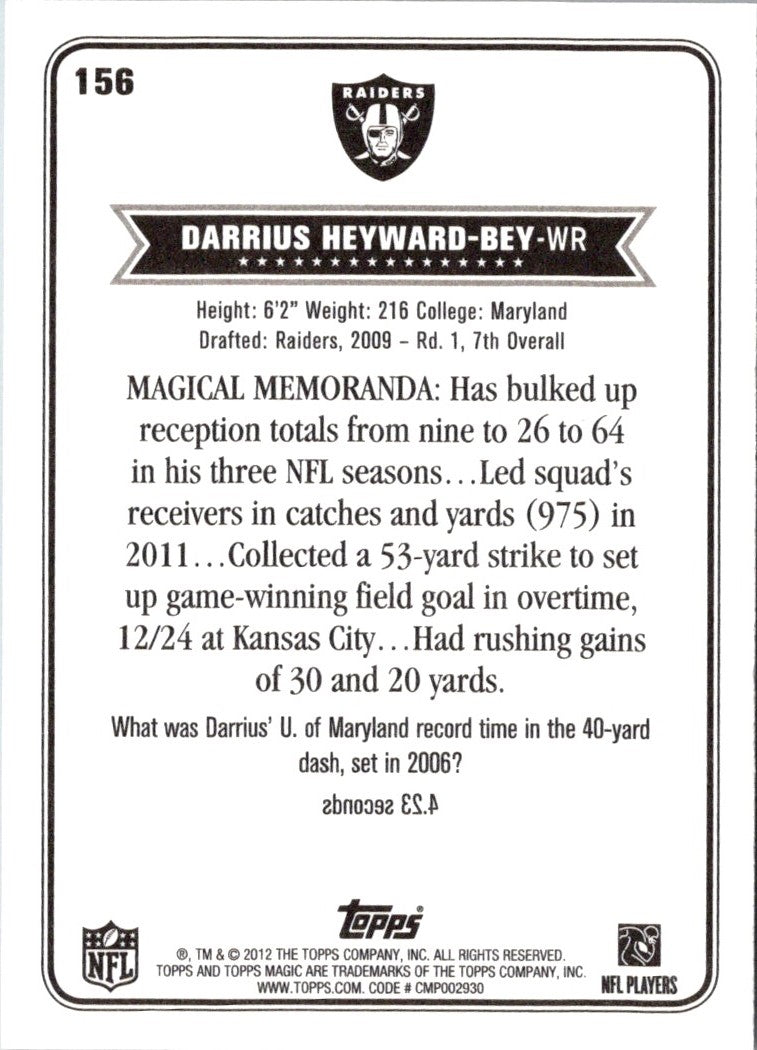2012 Topps Magic Darrius Heyward-Bey