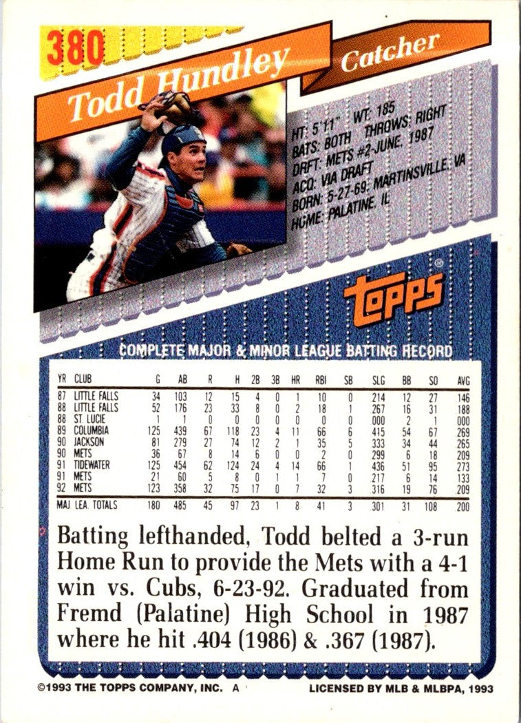 1993 Topps Gold Todd Hundley