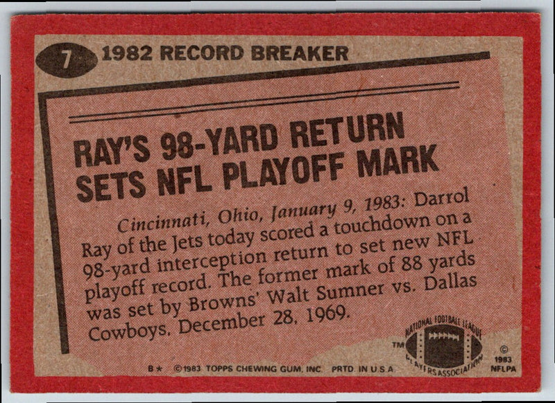 1983 Topps Darrol Ray