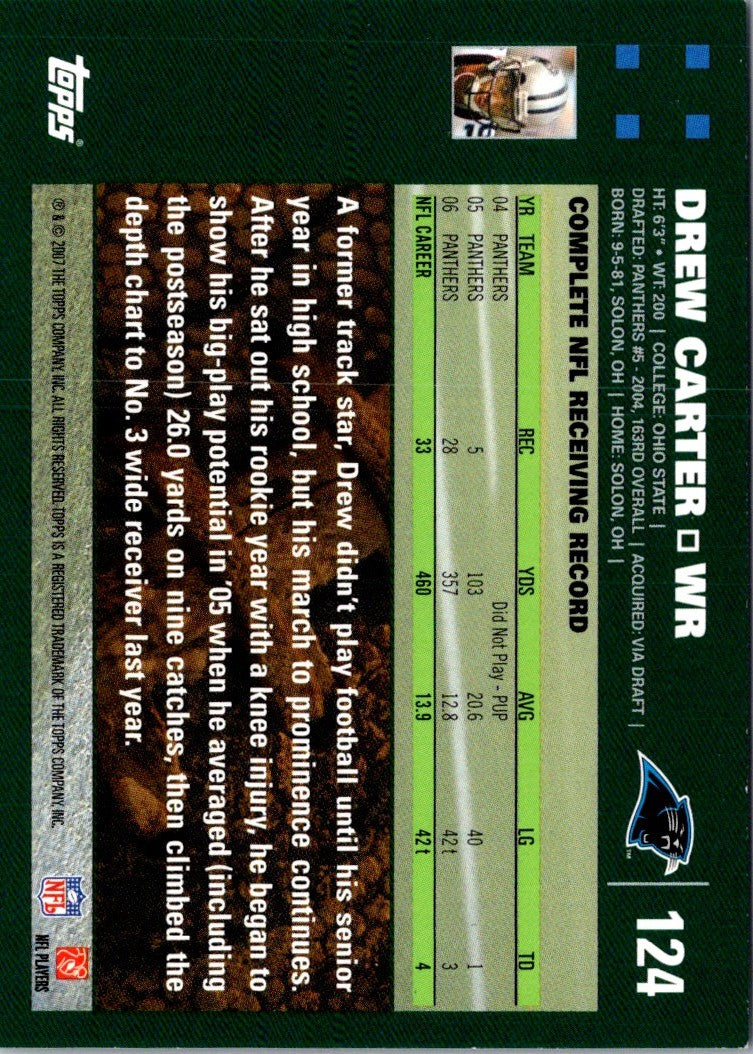 2007 Topps Drew Carter