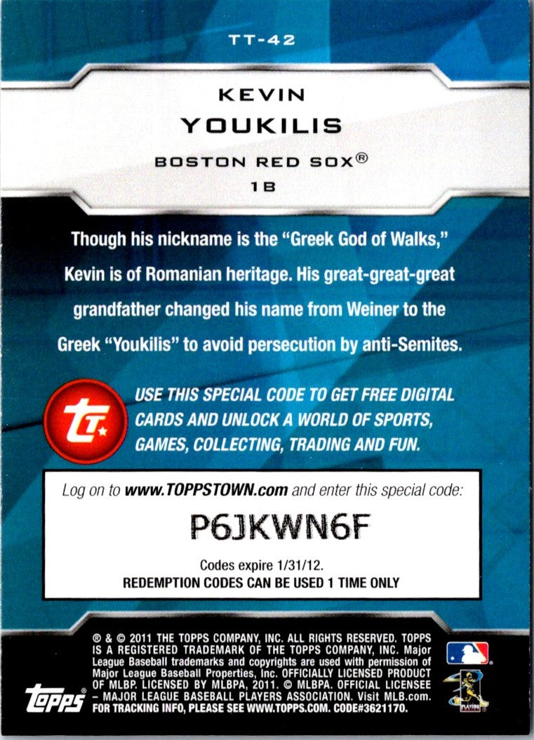 2011 Topps Town Kevin Youkilis