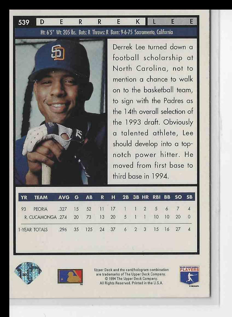 1994 Upper Deck Derrek Lee