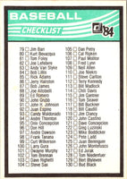 1984 Donruss Checklist 27-130 #1