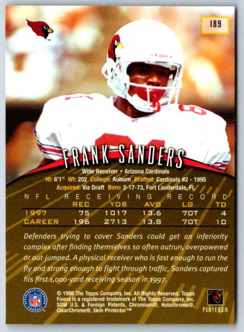 1998 Topps Finest Football Frank Sanders