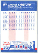 1987 Fleer Carney Lansford