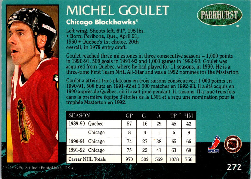 1992 Parkhurst French Michel Goulet