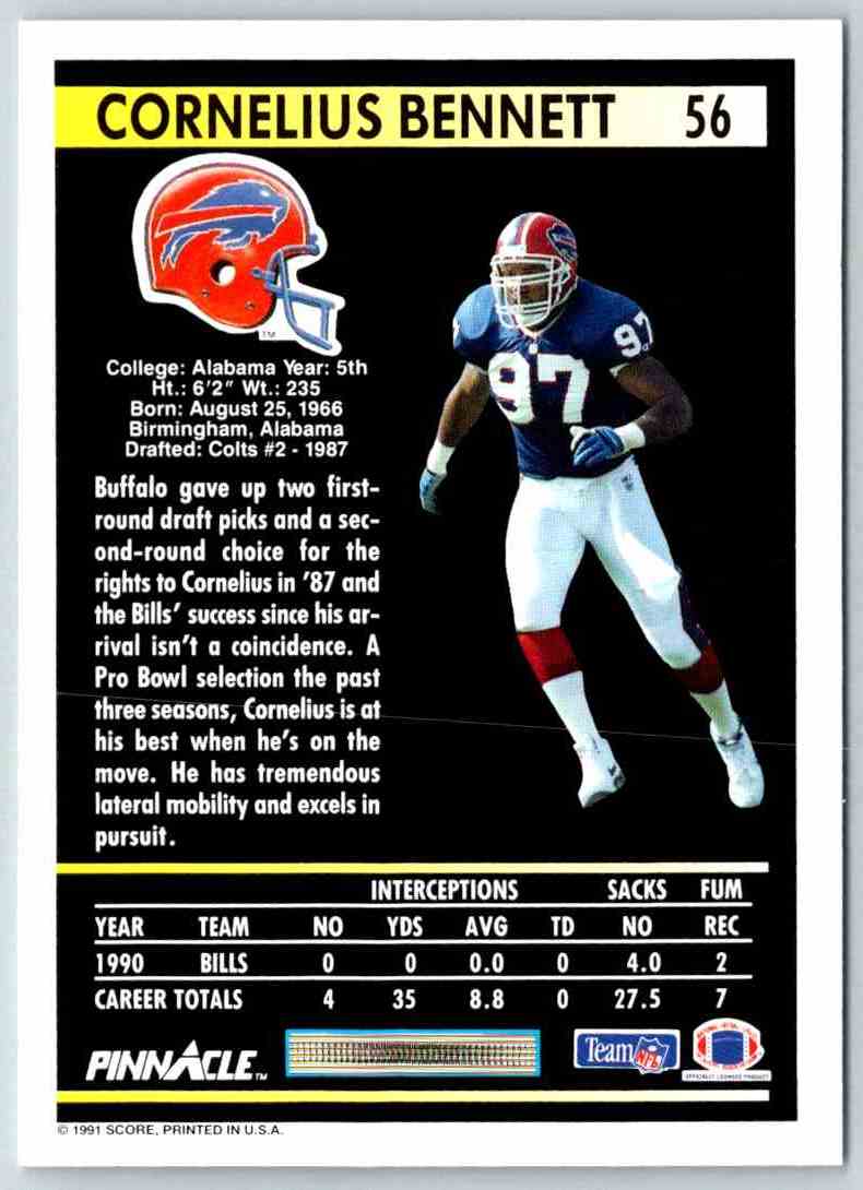 1991 Pinnacle Cornelius Bennett