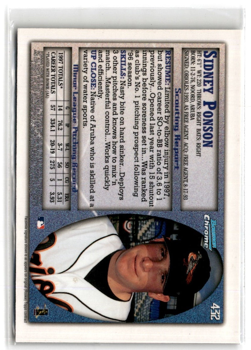 1998 Bowman Chrome Sidney Ponson