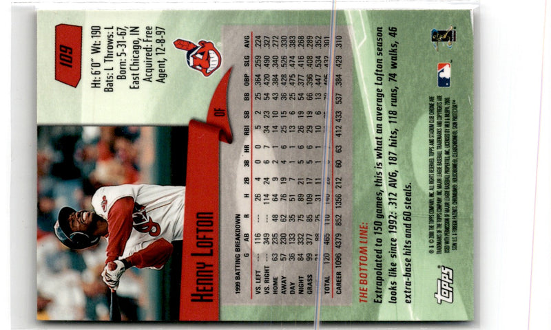 2000 Stadium Club Chrome Kenny Lofton