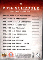 2014 Upper Deck Conference Greats Mississippi Team Schedule #79