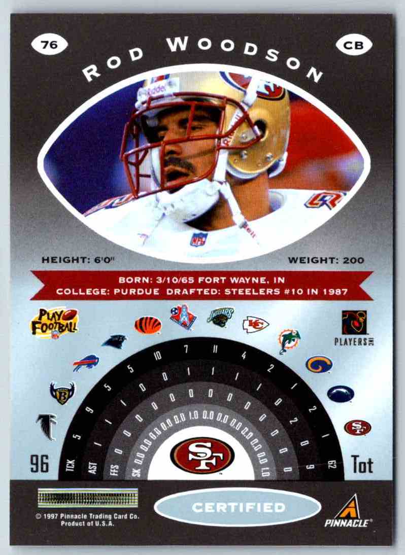 1997 Pinnacle Certified NFL Rod Woodson