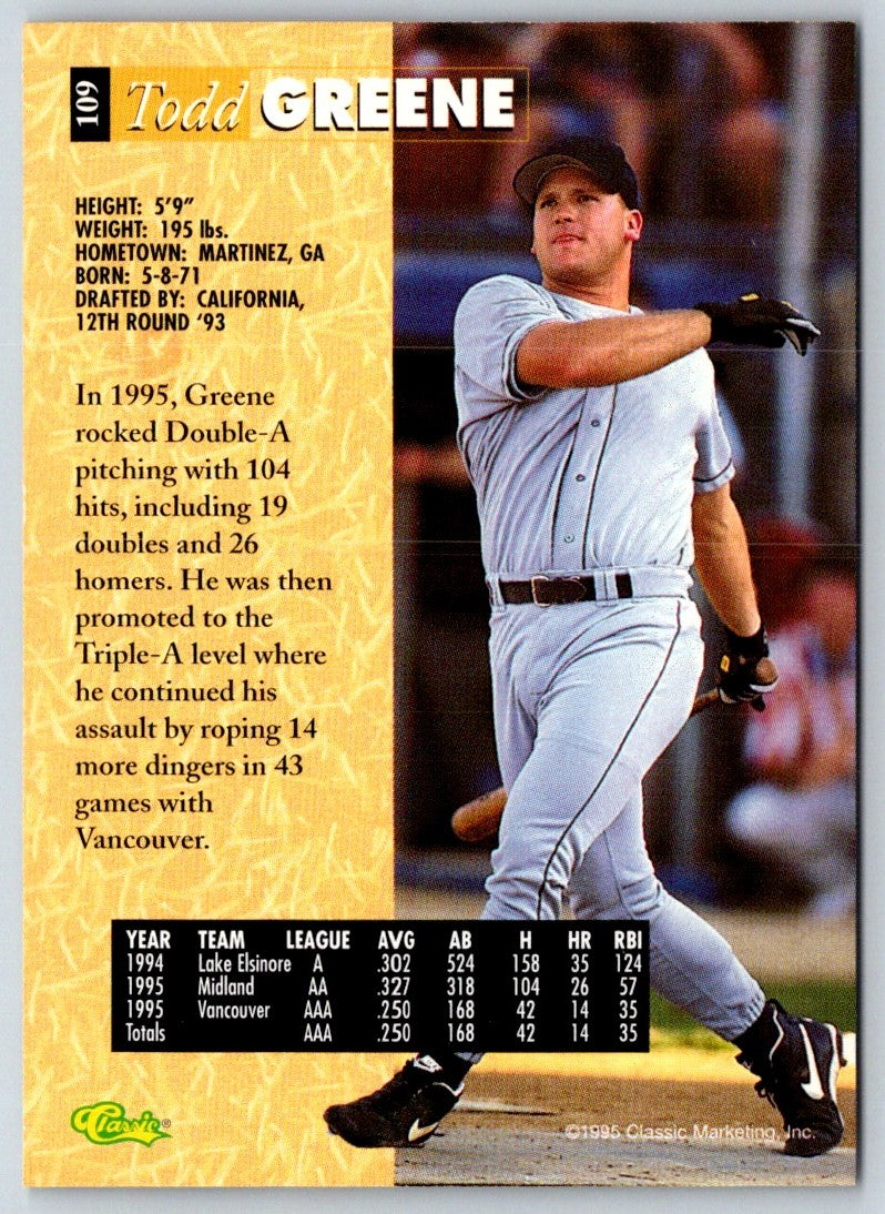 1994 Classic Best Lake Elsinore Storm Todd Greene