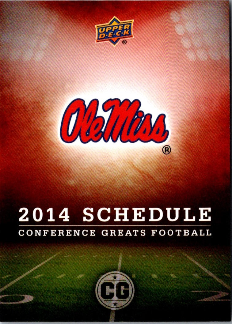 2014 Upper Deck Conference Greats Mississippi Team Schedule