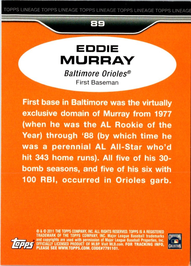 2011 Topps Lineage Eddie Murray