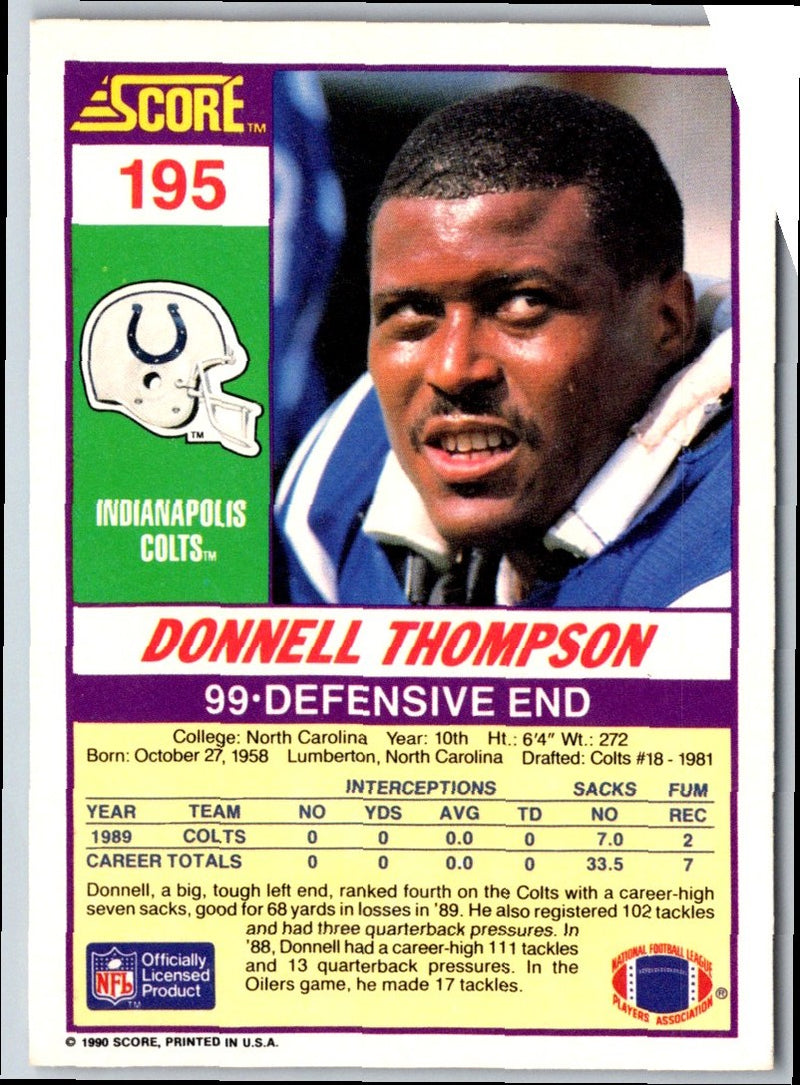 1990 Score Donnell Thompson