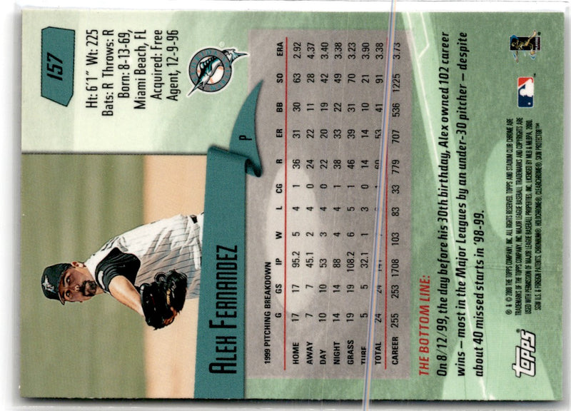 2000 Stadium Club Chrome Alex Fernandez