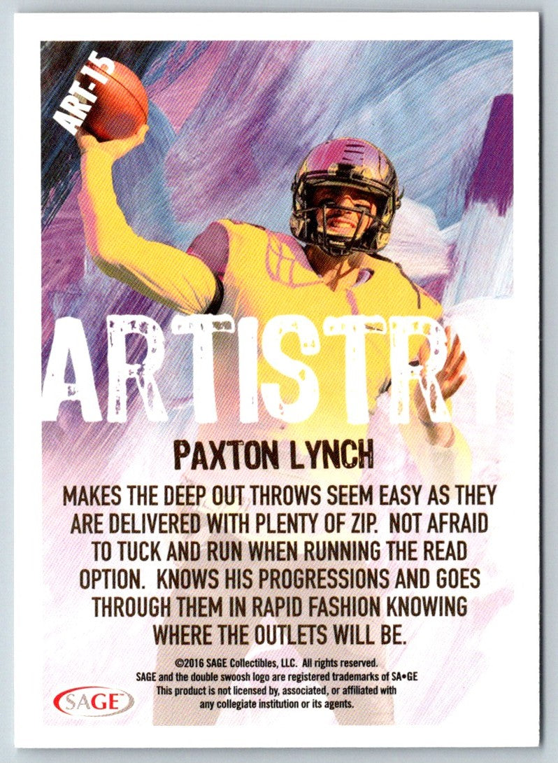 2016 SAGE HIT Artistry Paxton Lynch