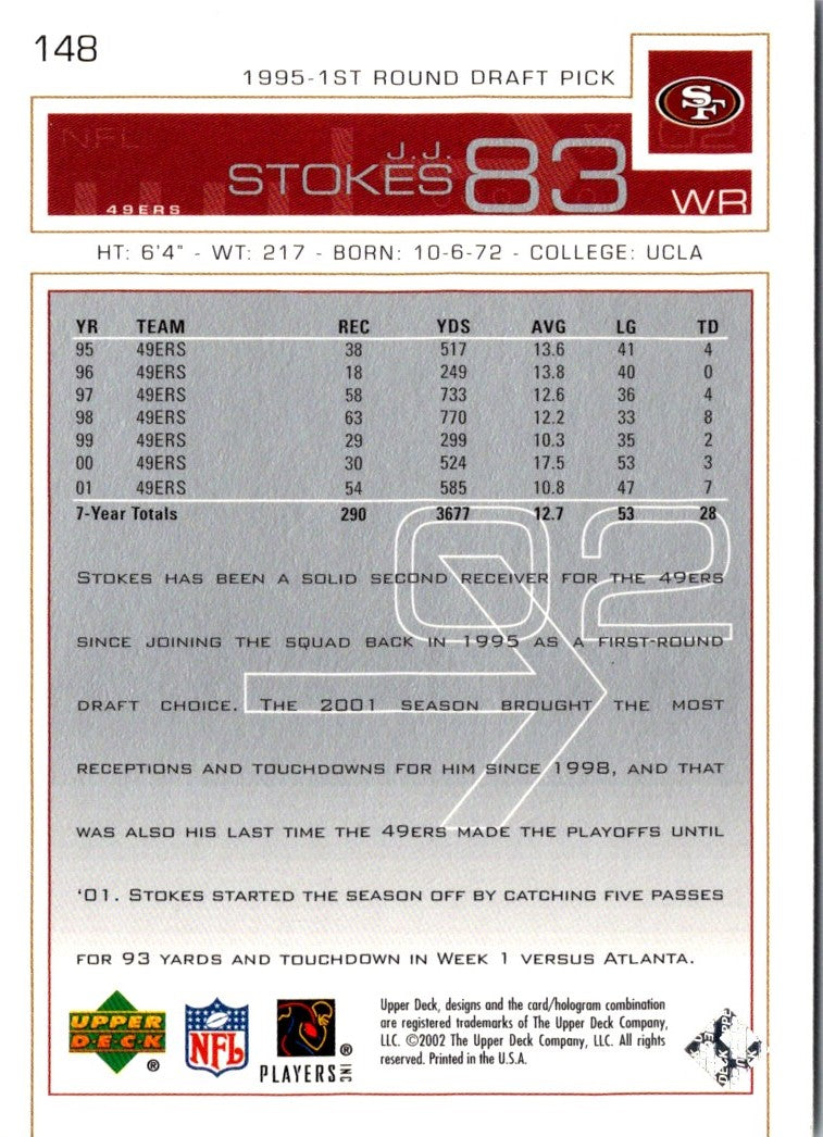 2002 Upper Deck J.J. Stokes