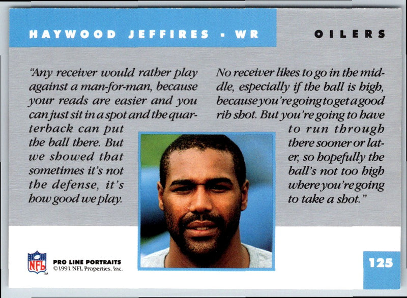 1991 Pro Line Portraits Haywood Jeffires