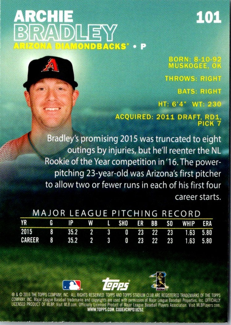 2016 Stadium Club Archie Bradley