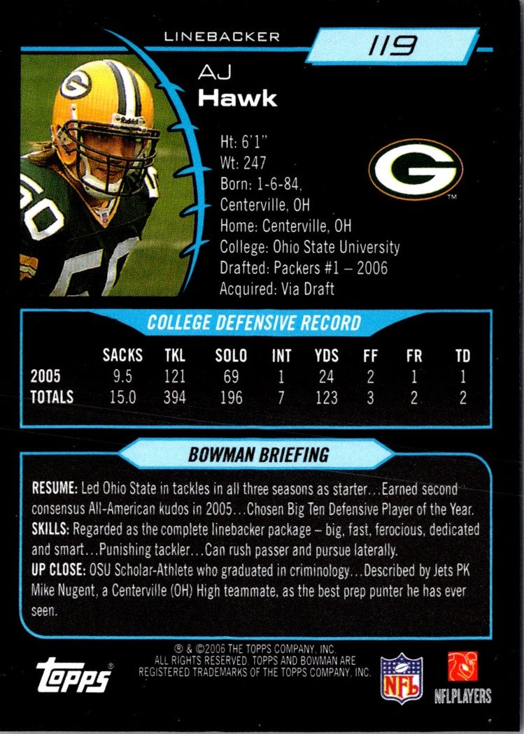 2006 Bowman A.J. Hawk