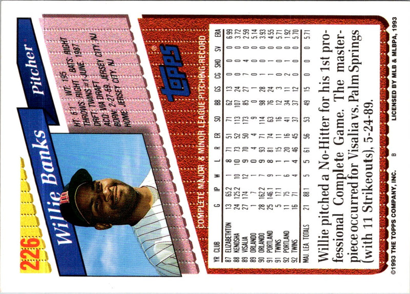 1993 Topps Gold Willie Banks