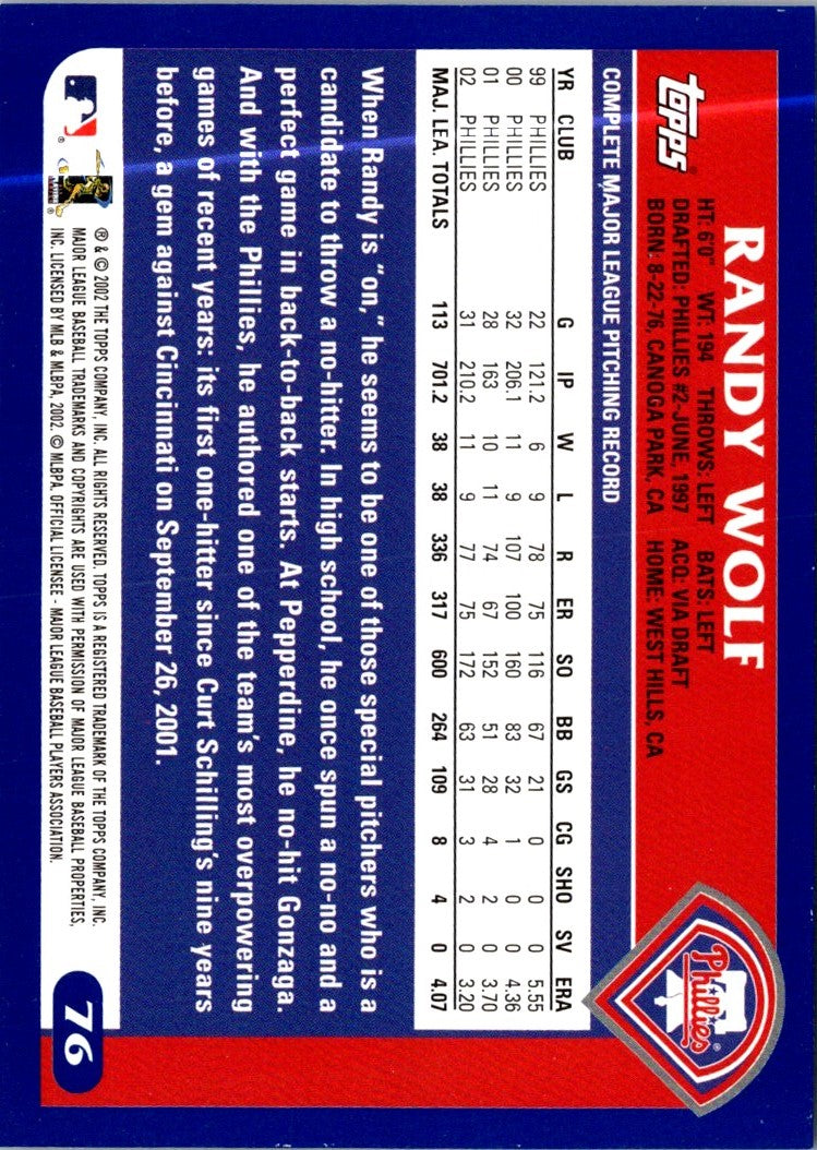 2003 Topps Randy Wolf